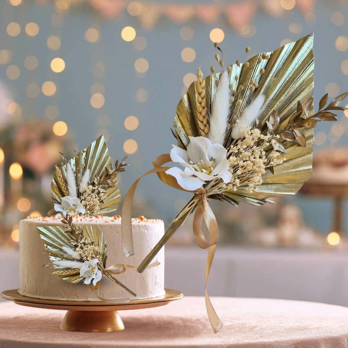 Golden Palm Cake Topper