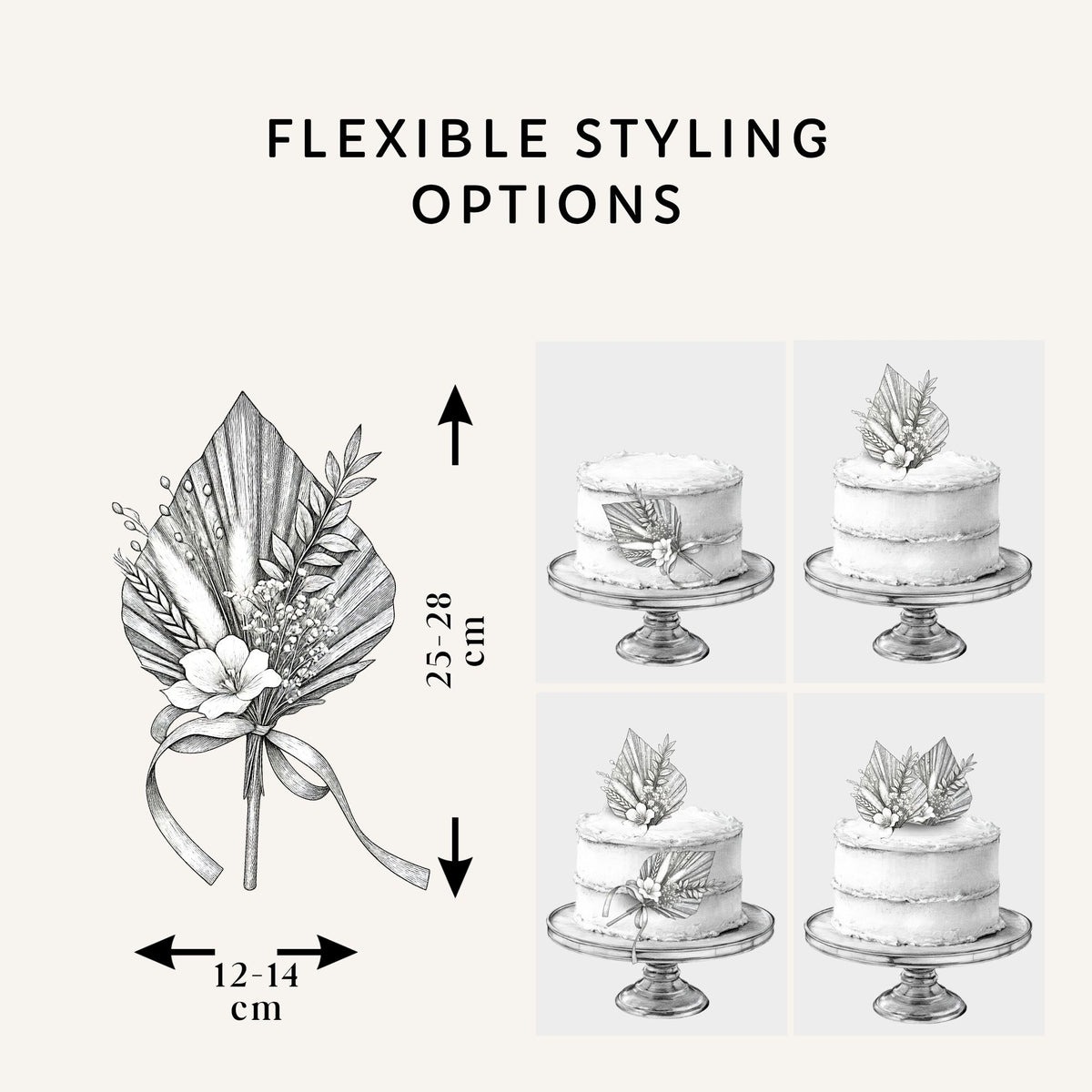 Golden Palm Cake Topper